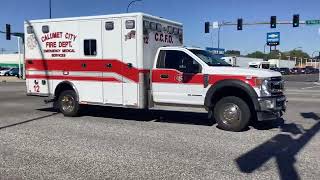 Calumet City Fire Department Ambulance #12 is responding code 3.