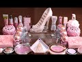 'Shimmer Pink' Mixing'Shimmer Pink'Eyeshadow,Makeup and glitter Into Slime★ASMR★SatisfyingSlimeVide