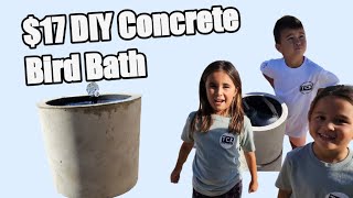 $17 DIY CONCRETE SOLAR BIRD BATH | DIY CONCRETE POTS