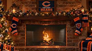 Chicago Bears Christmas Fireplace 🎄 6 Hours of Christmas Music & Crackling Fire