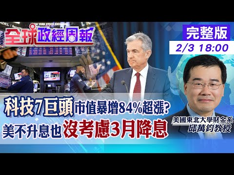 【全球政經周報】暴擊3月降息狂熱!聯準會沒說出口的話 連4次不升息!美股七巨頭超扯市值漲84% 矽谷科技業1月裁員近3萬人 儲蓄率又降!經濟衰退快來?20240203 @CtiFinance