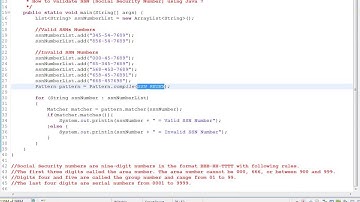 HOW TO  VALIDATE SOCIAL SECURITY NUMBER USING JAVA avi