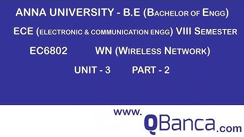 QBanca | Anna University-2013 R | ECE DEPT(8TH SEM) | EC6802-Wireless Networks |  Unit 3 | Part-2