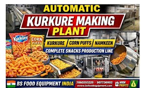 Automatic Kurkure Making Line  Kurkure Extruder Corn Puff Snacks Line Pola Packing Machine Namkeen 