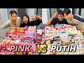 Adik borong jajan ikut warna pink vs putih