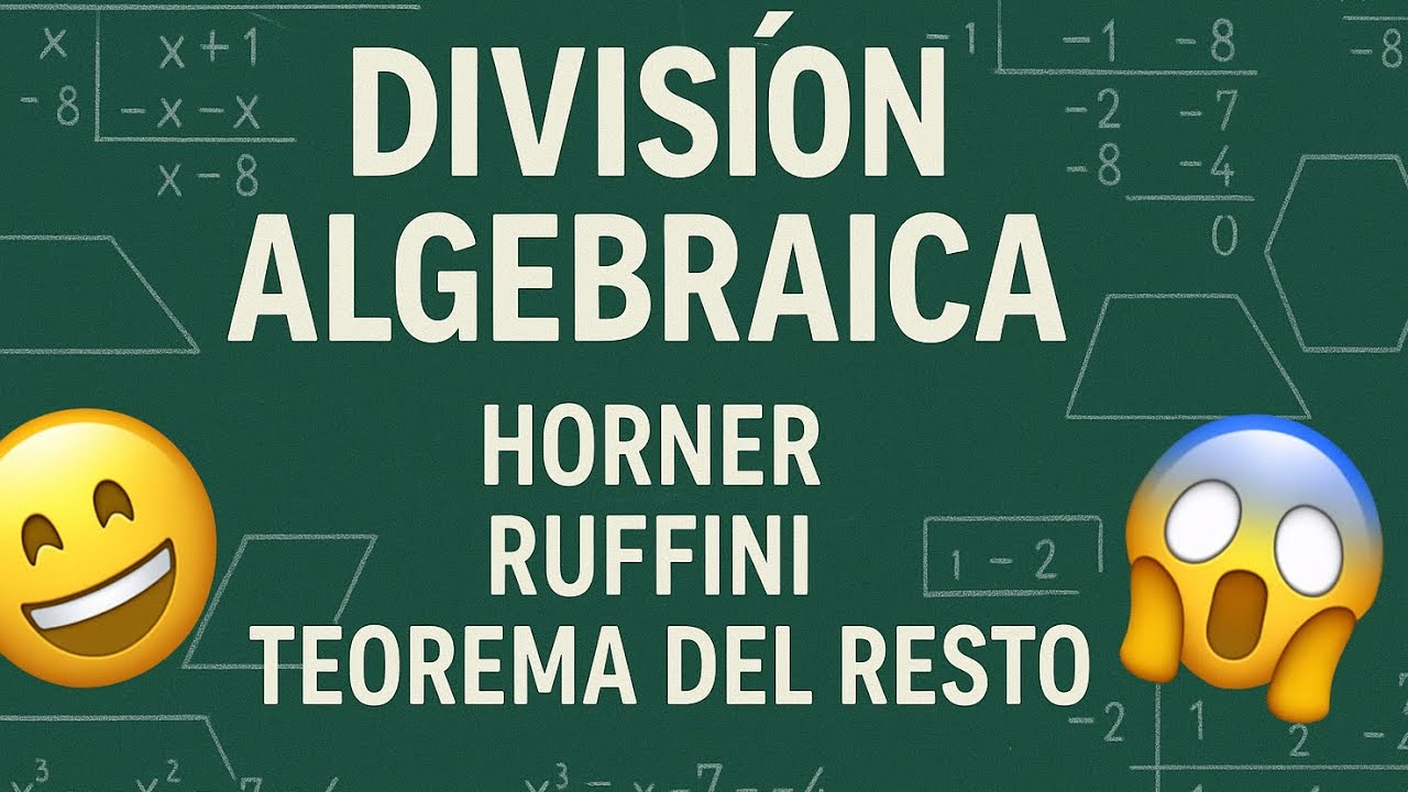 DIVISIÓN ALGEBRAICA: MÉTODO DE HORNER, RUFFINI Y TEOREMA DEL RESTO ...