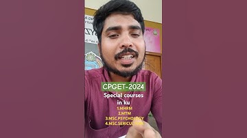 CPGET-2024 SPECIAL SUBJECTS IN KU #cpget2024 #osmaniauniversity #ku ##university #new #information