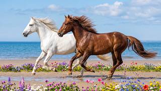 🔴 🐇 Beautiful Piano Soft Music with Gentle Wild Animals on a Bright Spring Hill to Find Peace 🌷
