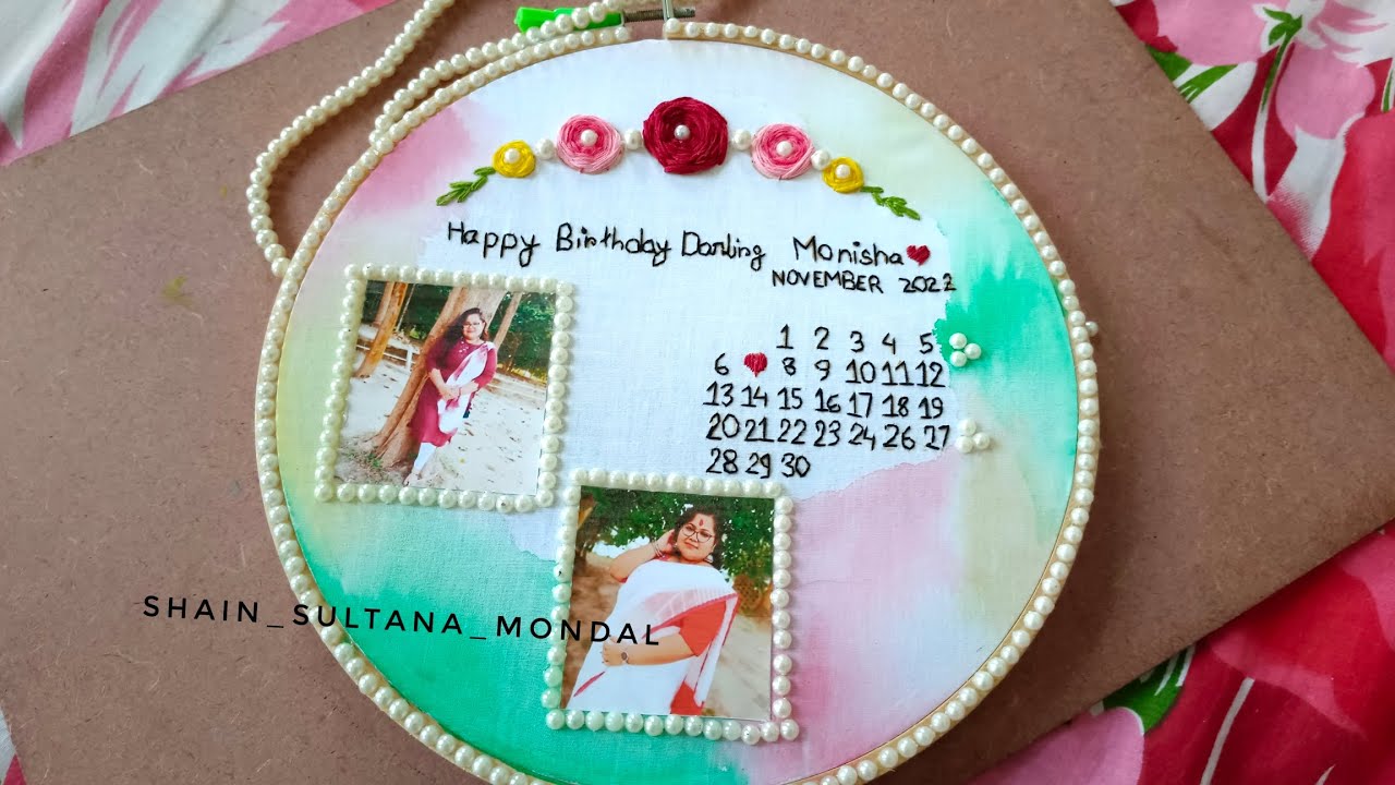 How to make customised Embroidery photo frame YouTube
