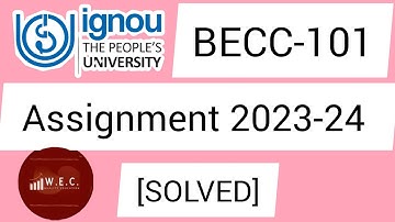 [Solved] BECC-101 Assignment 2023-24
