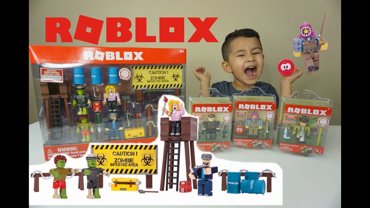 New Roblox Toys Zombie Attack Free Virtual Codes Toy Review And Unboxing Youtube - zombie roblox toys