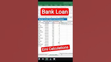 Bank loan emi calculation in excel | Emi formula in excel #short #excel #excelshorts