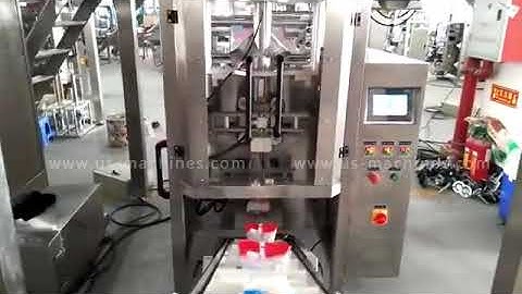 Multi heads weighing filling system vertical bag form fill seal packing machine testing video