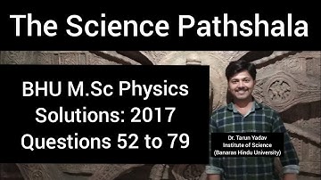 Part 3| BHU M.Sc Physics Solutions:2017|
