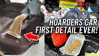 Deep Cleaning A Nasty Hoarders Car | First Detail Ever Car Detailing Transformation