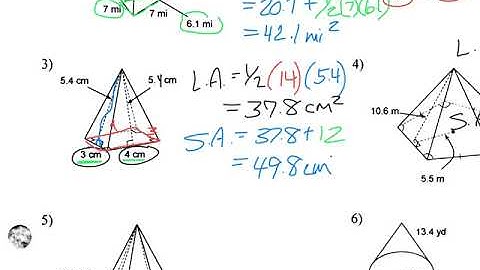 12.3 Areas of Pyramids, Cones Notes Video