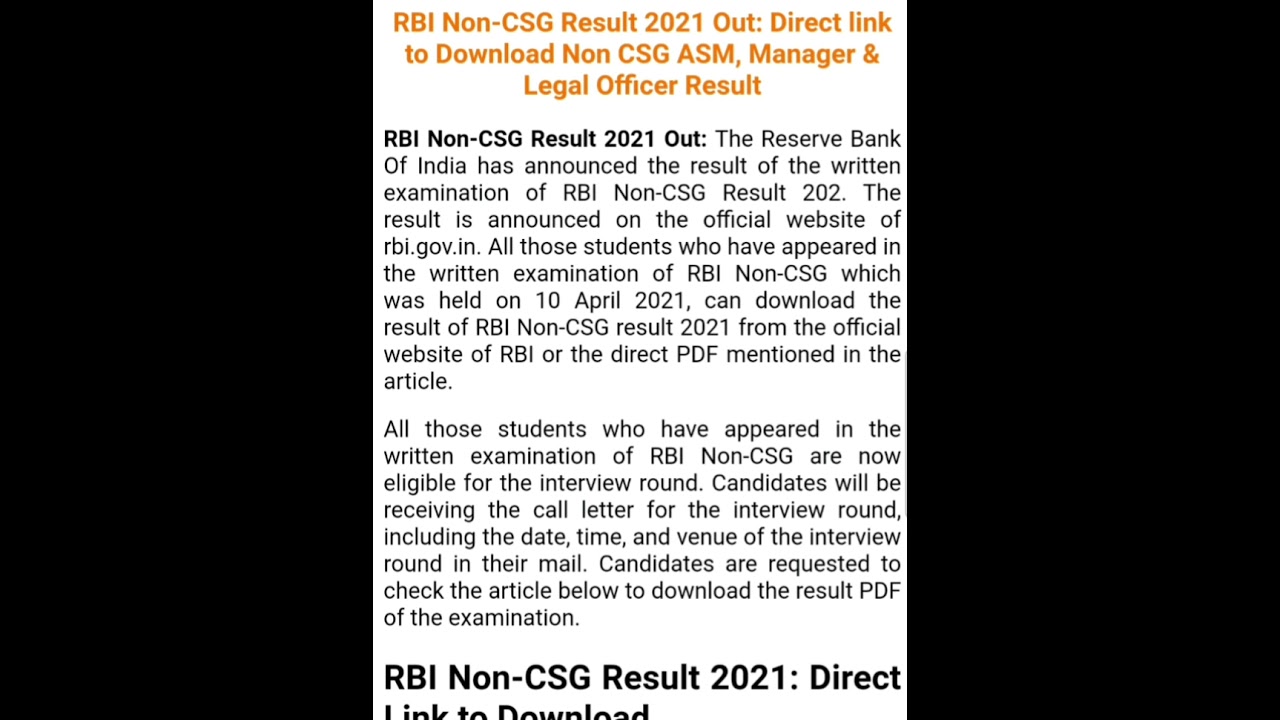 RBI NON-CSG RESULT OUT 2021 || ASSISTANT MANAGER (RAJBHASHA) , LEGAL OFFICER  || LINK IN DESCRIPTION