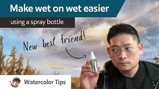 Make wet on wet watercolor easier - using a spray bottle screenshot 4