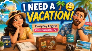 I Need a Vacation 🌴😩 | Everyday English Conversation (A1–A2)