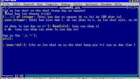 Viết chương trình pascal tìm số lớn nhất và nhỏ nhất trong dãy số nguyên