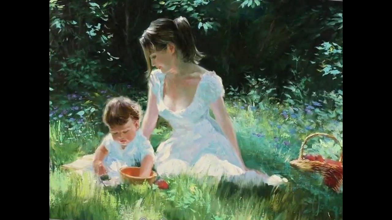 Мама мне на тебя не наглядеться слушать. Картины художника Владимира Волегова мать и дитя.
