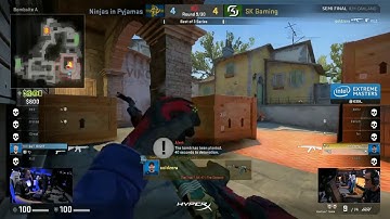 Coldzera triple kill clutch - SK vs NiP - IEM Oakland 2017