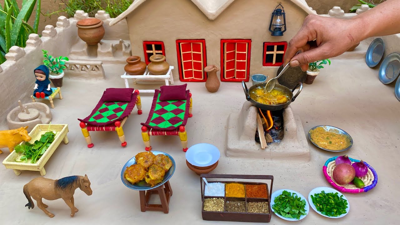 Mini Pakora Machine Aloo pakora Recipe | Miniature pakora | Mini Village House Cooking ...