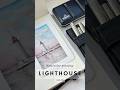 Painting a tiny watercolor lighthouse. Full relaxing video on my channel #art #postcards #painting