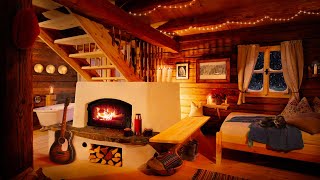 Cozy Cabin Ambience with Crackling Fireplace Sounds for Relaxation and Sleep