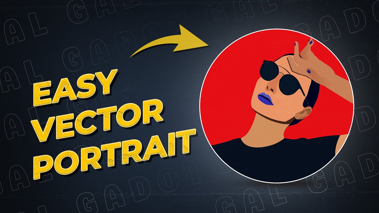 Step by Step Vector Portrait in Adobe Illustrator 2024 | Vector Illustration | Gal Gadot