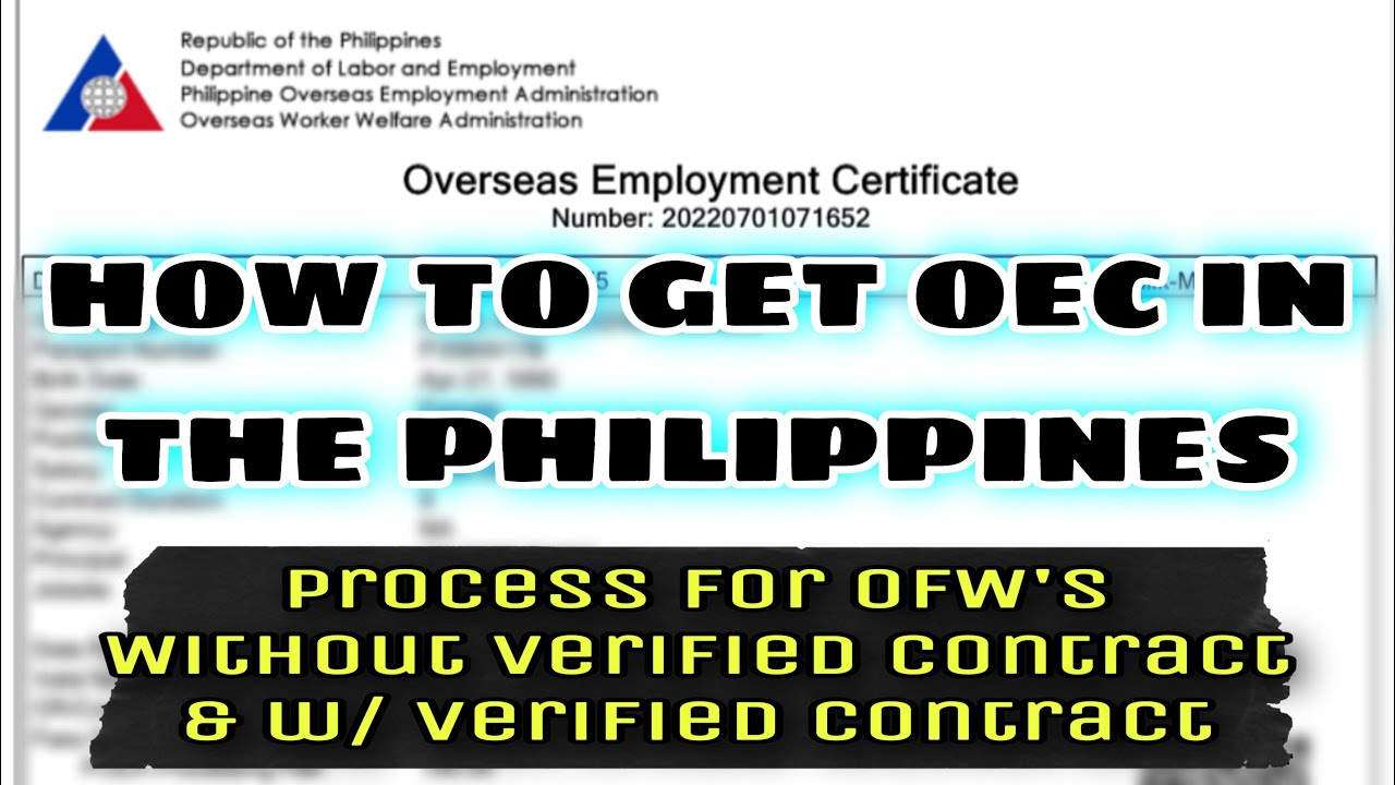 How to get OEC in the Philippines even without Verified Contract oec poea ofw POLO Dubai How to get OEC in the Philippines even without Verified Contract oec poea ofw POLO Dubai