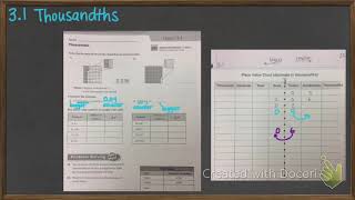 Mrs. Curran 5th Grade Go Math 3.1 Thousandths
