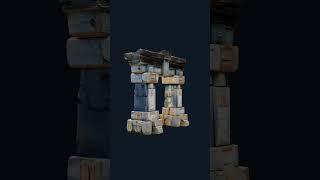 Game-Ready Stylized Ancient Stone Archway 3D Model - Fantasy Portal Prop #DailyAssets