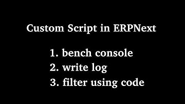 Develop a Custom Script in ERPNext with custom app and debug