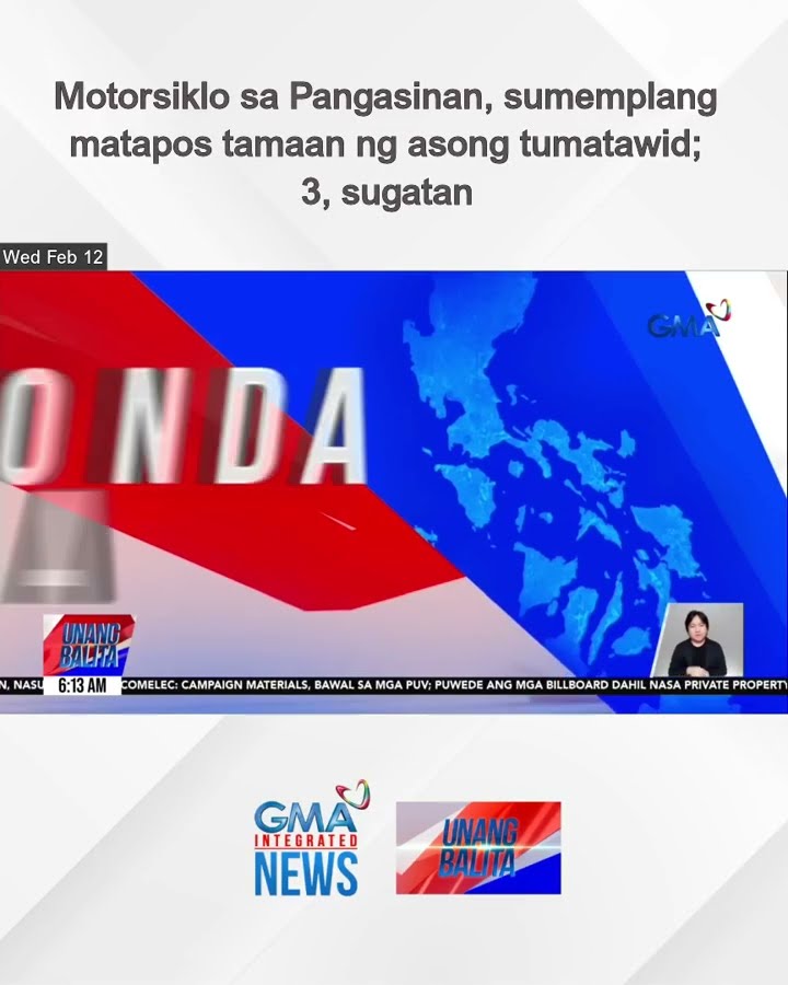 Motorsiklo, sumemplang matapos tamaan ng asong tumatawid; 3, sugatan | Unang Balita