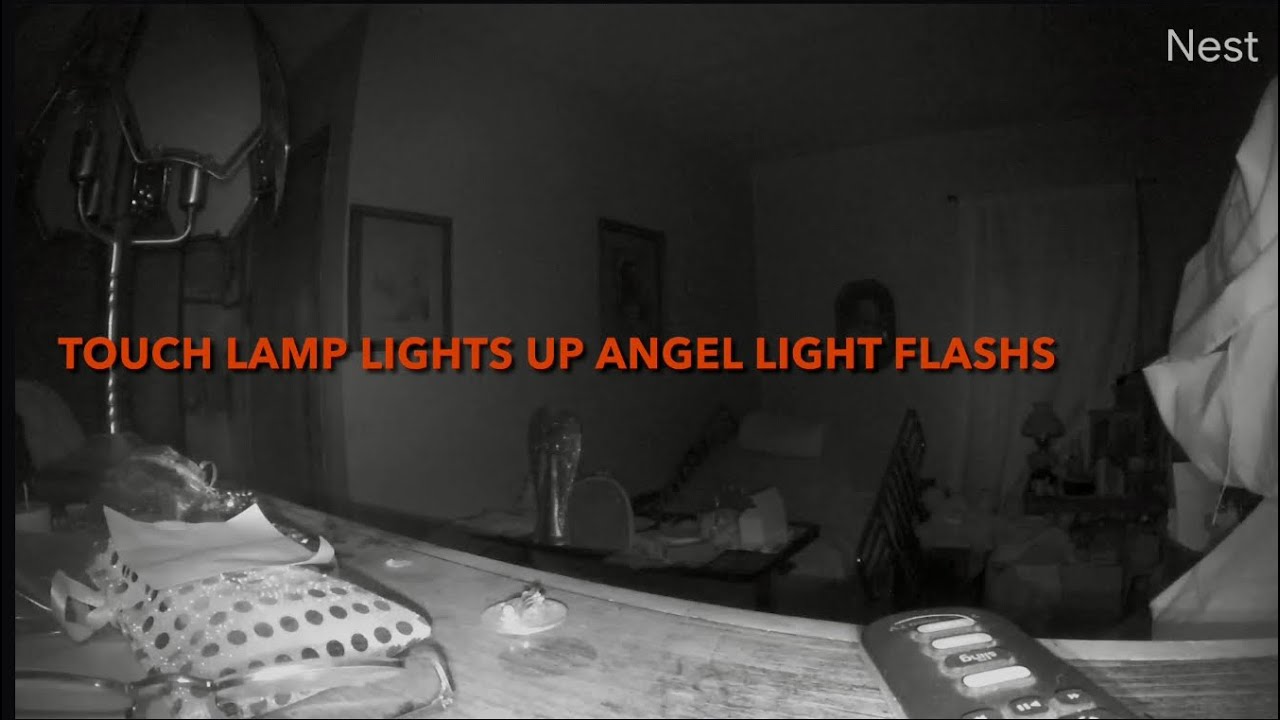 SEE TOUCH LAMP LIGHT AND ANGEL FLASH. Room is closed off. Angel and bed belonged deceased woman!