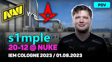 CSGO POV NAVI s1mple (20/12) vs Astralis (nuke) @ IEM Cologne 2023 / Aug 1, 2023
