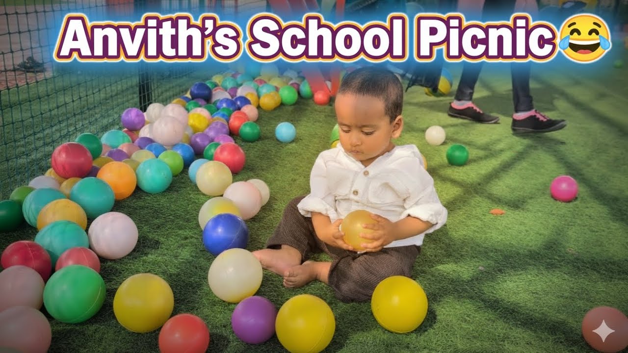 Anvith's first school picnic at the age of 10.5 months 😂