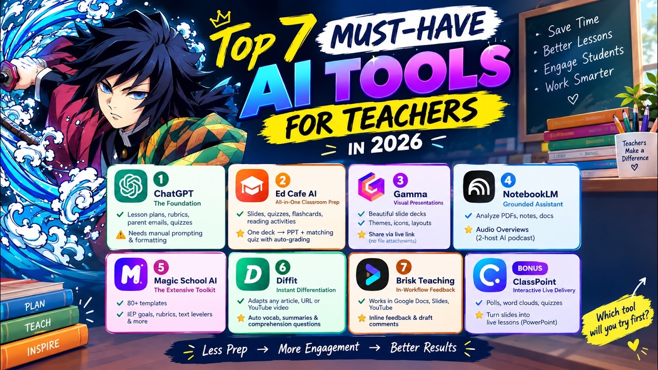 Top 7 Must-Have AI Tools for Teachers in 2026!