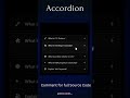 Accordion HTML CSS Comment for source code #codewithme #htmlcss #coding #shorts