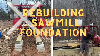 Sawmill Setup - Rebuilding Base / Foundation. Hud-Son Oscar 428