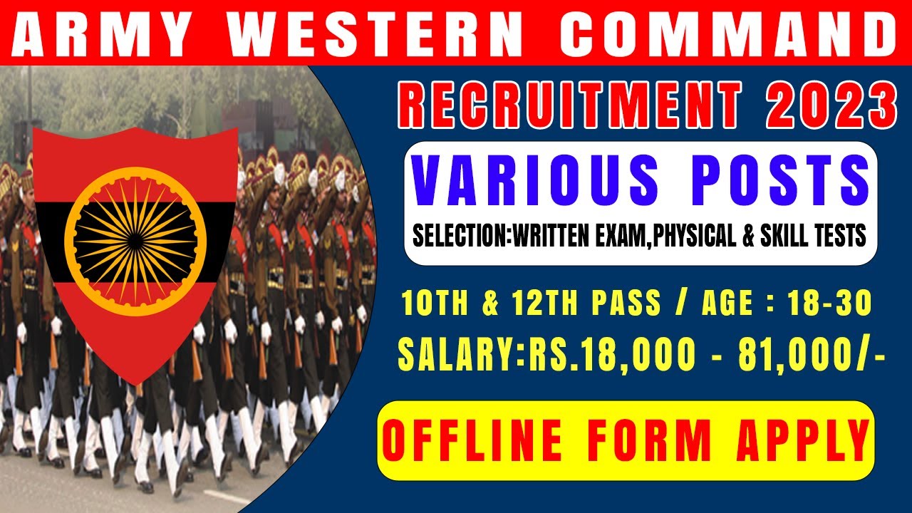 இந்திய ராணுவத்தின்  Western Command  பல்வேறு பதவிகள் HQ Group C New Vacancy 2023 | Permanent Vacancy