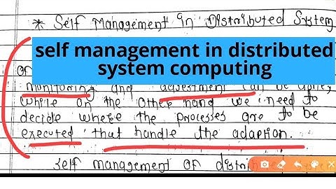 self management system in distributed system computing video tutorial lecture pdf notes concept