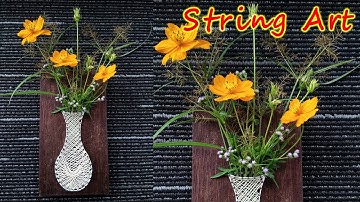 String Art | Flower Vase String Art DIY step by step Tutorial | String Art Decoration