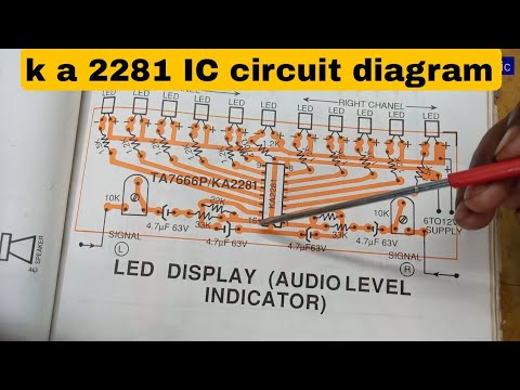 led display audio level indicator circuit diagram/ka2281 IC circuit ...