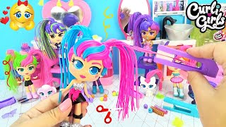 Игровой набор с куклой и питомцем CurliGirls Делаем прически в салоне красоты Dolls Hair Обзор