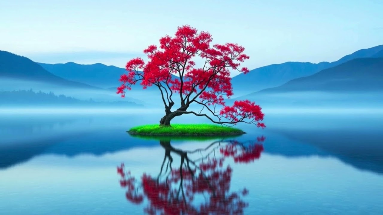 Lone Tree on a small grassy island | Wallpapers | TV ART | Dpz | Dps