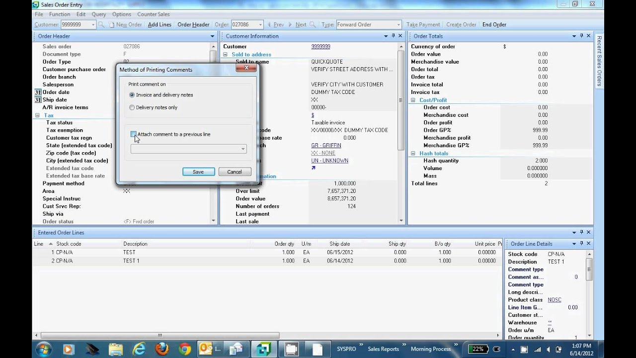 AddingComments Syspro