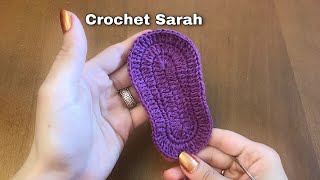 كروشية نعل/ قاعدة حذاء للأطفال من عمر (9-12) شهر | Crochet Sarah