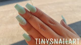 &quot;Mint To Be&quot; Matte Coffin Nails